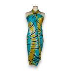 Sarong / pareo - Strandkleding wikkelrok - Tie dye geel / tu, Ophalen of Verzenden, Nieuw