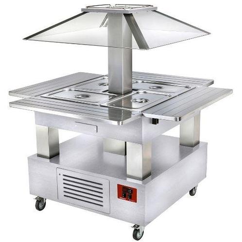 Gekoeld buffet eiland | 4x 1/1GN, Zakelijke goederen, Horeca | Keukenapparatuur, Nieuw in verpakking, Koelen en Vriezen, Verzenden