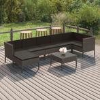 vidaXL 8-delige Loungeset met kussens poly rattan grijs, Verzenden, Nieuw, Rotan, Loungeset