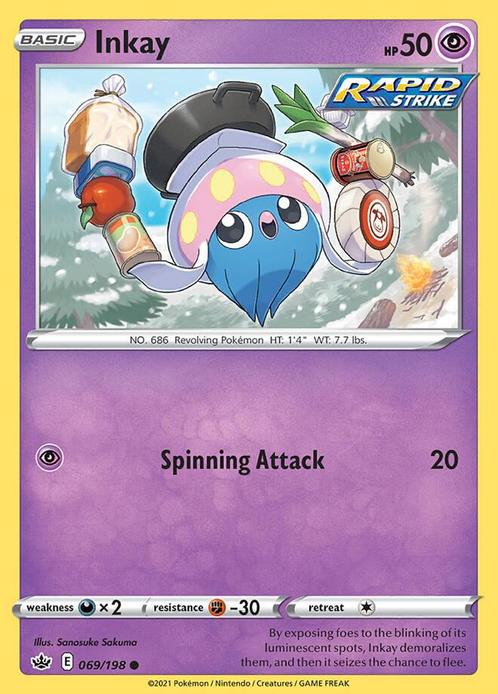 Inkay 069/198 Chilling Reign, Hobby en Vrije tijd, Verzamelkaartspellen | Pokémon, Losse kaart, Nieuw, Foil, Ophalen of Verzenden