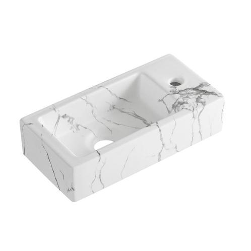 Fontein Best Design Allure 36x18x9 cm Rechts Marmer White, Doe-het-zelf en Verbouw, Sanitair, Overige typen, Nieuw, Ophalen of Verzenden