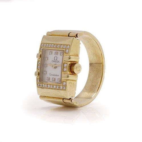 Ring Omega Constellation 18kt Gouden Diamanten Ring Horloge, Sieraden, Tassen en Uiterlijk, Ringen