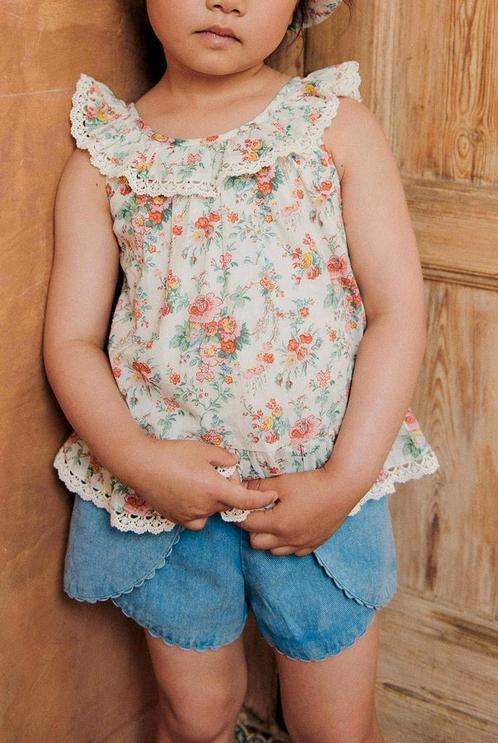 Asya denim look short  Louise Misha Maat 110 110, Kinderen en Baby's, Kinderkleding | Maat 110, Meisje, Nieuw, Broek, Ophalen of Verzenden
