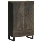 vidaXL Hoge kast 60x33x100 cm massief mangohout zwart, Huis en Inrichting, Woonaccessoires | Cd- en Dvd-rekken, Verzenden, Nieuw