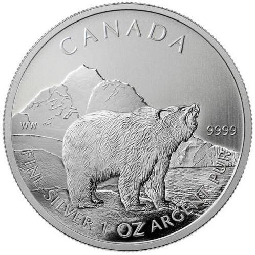 Canadian Wildlife - Grizzly 1 oz 2011 (1.000.000 oplage), Postzegels en Munten, Munten | Amerika, Noord-Amerika, Losse munt, Zilver