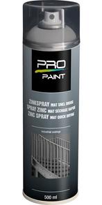 Pro paint zinkspray mat sneldrogend 500 ml, mat sneldrogend, Doe-het-zelf en Verbouw, Verf, Beits en Lak, Nieuw, Verzenden