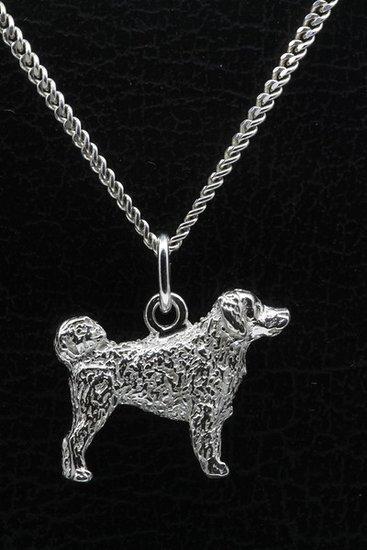 Zilveren Wetterhoun ketting hanger - groot, Sieraden, Tassen en Uiterlijk, Kettinghangers, Verzenden