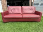 Bankstel Leolux Paian bordeaux leer 3 zit bank ZGAN, Driepersoons, Rechte bank, DESIGN, Leer