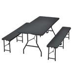 Biertafel / Bierbank / Biertafelset - Kunststof & Rotan - 3-, Tuin en Terras, Tuintafels, Verzenden, Nieuw