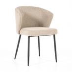 *WOONWINKEL* Eleonora Santos Taupe Eetstoel Boucle Met Ronde, Huis en Inrichting, Stoelen, Verzenden, Nieuw