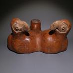 Colima, Mexico, Terracotta Zeldzame dubbele vaas Parrot. 21