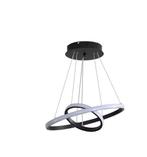 LED Hanglamp 30W – Zwarte Design Plafondlamp met 2 Ringen, Huis en Inrichting, Lampen | Hanglampen, Verzenden, Nieuw