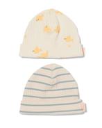 HEMA Baby mutsen rib met bamboe vogels - 2 stuks, Verzenden, Nieuw