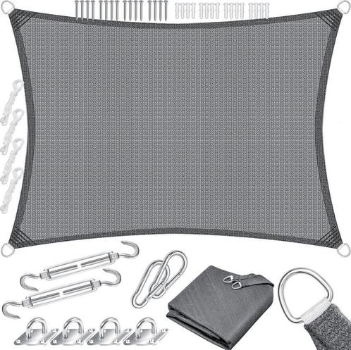 KESSER® Schaduwdoek 2x3m - Zonnezeil - Waterafstotend - Grij, Tuin en Terras, Tuinmeubel-accessoires, Nieuw, Verzenden