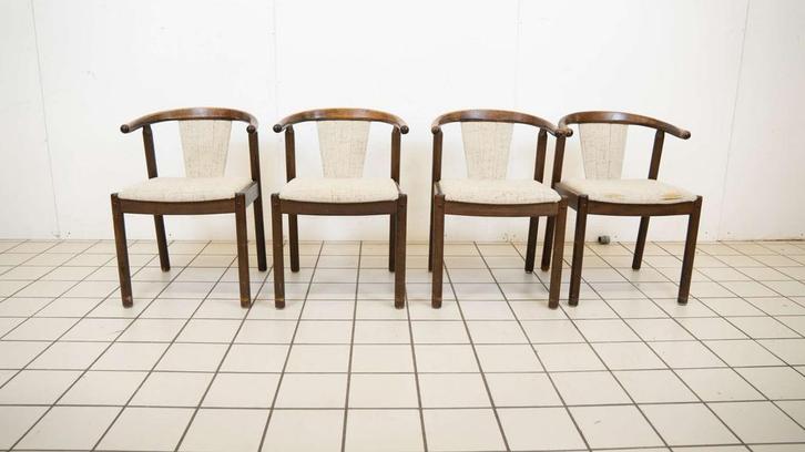 (4) Eetkamerstoelen van Uldum Møbelfabrik, Denemarken, jaren, Huis en Inrichting, Stoelen, Ophalen of Verzenden