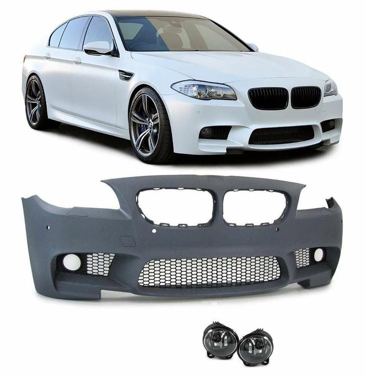 EVO M5 Voorbumper + Mistlampen BMW 5 Serie F10 F11 B2355, Auto-onderdelen, Carrosserie en Plaatwerk, Nieuw, BMW, Voor, Bumper