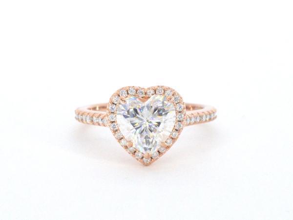 Veiling - Entourage hart ring Moissaniet 2.00 carat Rose, Sieraden, Tassen en Uiterlijk, Ringen