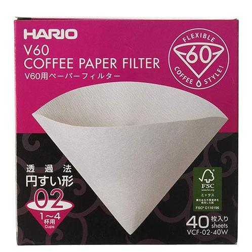 Hario V60-02 Koffiefilters Wit 40st (slow coffee), Witgoed en Apparatuur, Koffiemachine-accessoires, Nieuw, Ophalen of Verzenden
