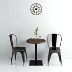 vidaXL Bistrotafel rond 60x75 cm MDF en staal donker, Huis en Inrichting, Verzenden, Nieuw
