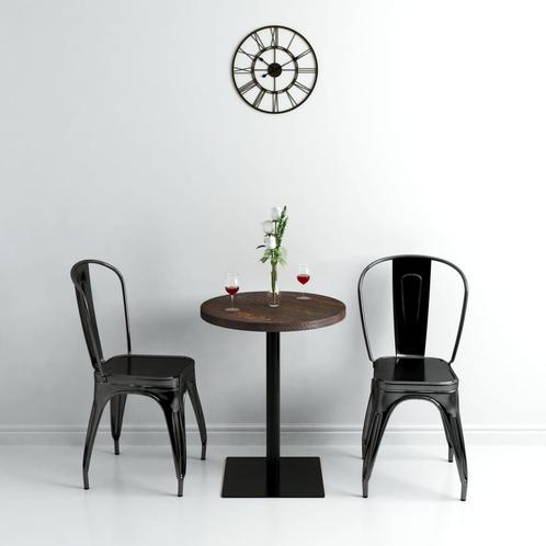 vidaXL Bistrotafel rond 60x75 cm MDF en staal donker, Huis en Inrichting, Tafels | Eettafels, Nieuw, Verzenden