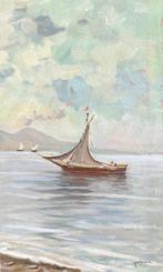 Antonio Madonna (1919-2010) - Marina di Napoli con barche e, Antiek en Kunst