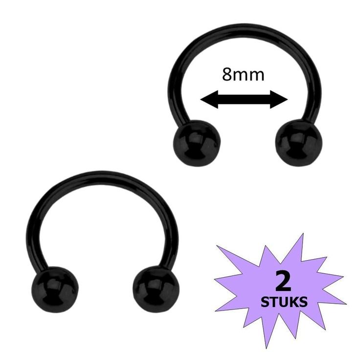 Fako Bijoux - Circular Barbell Piercing - Hoefijzer 8mm -, Sieraden, Tassen en Uiterlijk, Piercings, Verzenden