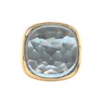 Rosegouden ring met Spinel 18 karaat, Sieraden, Tassen en Uiterlijk, Ringen, Verzenden, Zo goed als nieuw, Blauw, Goud