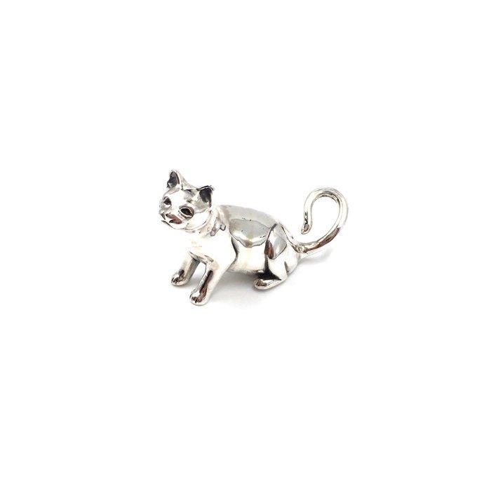 Miniatuur figuur - Katze sitzend - .925 zilver, Antiek en Kunst, Antiek | Goud en Zilver