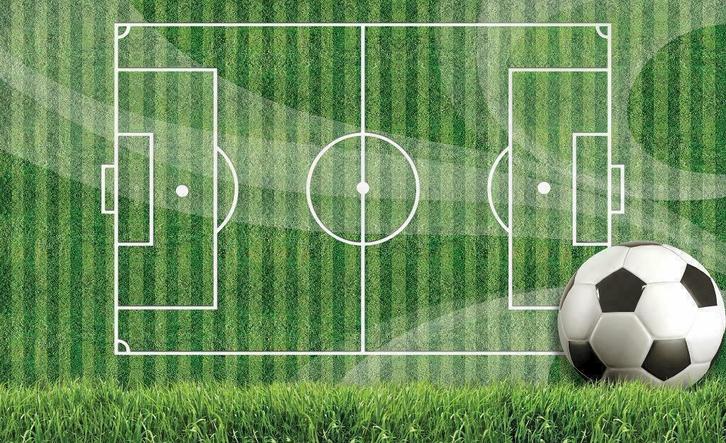 Voetbal VLIES fotobehang Gras, Voetbalbehang *Muurdeco4kids, Huis en Inrichting, Stoffering | Behang, minder dan 10 m², Ophalen of Verzenden