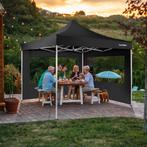 Opvouwbaar tuinpaviljoen 3x3m met 2 zijdelen - zwart, Verzenden, Nieuw