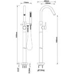 Wiesbaden Caral Badmengkraan - Vrijstaand - Chroom, Ophalen of Verzenden, Nieuw