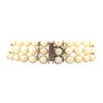 Vintage parelarmband met gouden sluiting 14 krt, Sieraden, Tassen en Uiterlijk, Armbanden, Ophalen of Verzenden, Nieuw