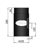 Kachelpijp met smoorklep en luik L:25cm Ø125mm, Huis en Inrichting, Ophalen of Verzenden, Nieuw, Hout, Vrijstaand