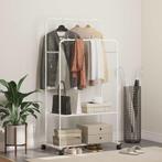 vidaXL Kledingrek met plank met wiel met opslag Wit 80 x 53, Kleding | Dames, Kledingrekken, Verzenden, Nieuw