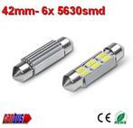 2x 12v Canbus 42mm 6 x 5630smd- 190 lumen, Nieuw, Verzenden