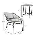 Polyrotan 2-persoons Balkonset met Stoelen, Tafel, Kussens, Verzenden, Nieuw
