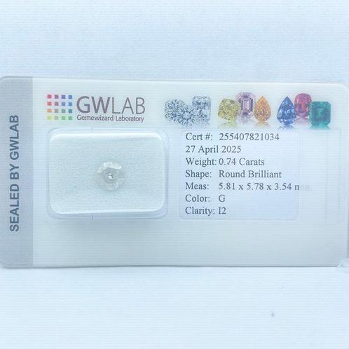 Zonder Minimumprijs - 1 pcs Diamant (Natuurlijk) - 0.74 ct -, Sieraden, Tassen en Uiterlijk, Edelstenen