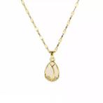 Minimalistische opaliet ketting met stallen hanger,, Nieuw