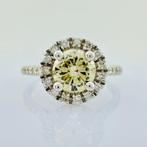 Ring - 14 karaat Witgoud - 0.60ct. tw. Geel Diamant, Nieuw