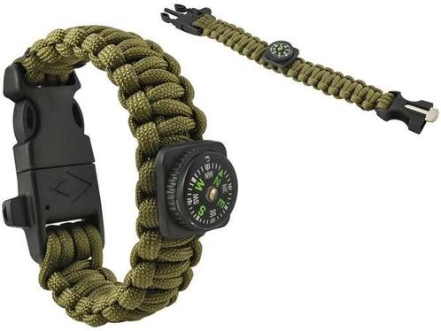 Paracord survival armband - Donkergroen - 5-in-1, Doe-het-zelf en Verbouw, Overige Doe-het-zelf en Verbouw, Nieuw, Ophalen of Verzenden