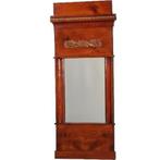 Vroeg Biedermeier spiegel met dubbele kap en brons beslag c, Antiek en Kunst, Antiek | Spiegels, Ophalen of Verzenden