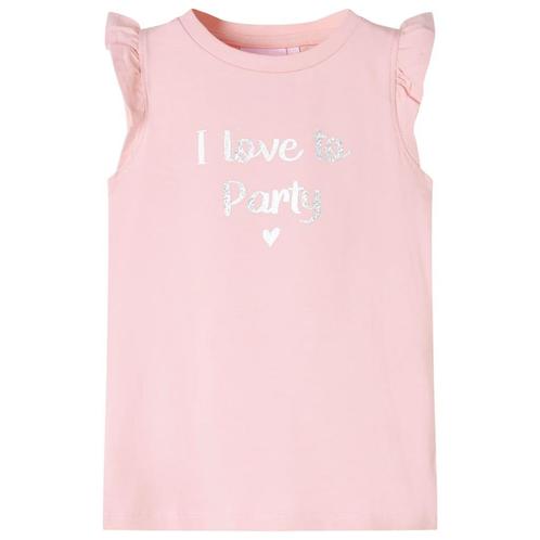 vidaXL Kindershirt met ruches aan de mouwen 104 lichtroze, Kinderen en Baby's, Kinderkleding | Overige, Nieuw, Verzenden