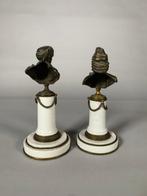 sculptuur, Voltaire et rousseau - 20 cm - Brons, Porselein, Antiek en Kunst
