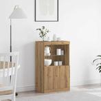 vidaXL LED Sideboard Bruin 60 x 37 x 100 cm Bewerkt hout, Minder dan 50 cm, Verzenden, 100 tot 150 cm, Nieuw