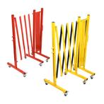 Harmonicahek op wieltjes  -  Wit & Rood  -  x 500 cm /, Verzenden