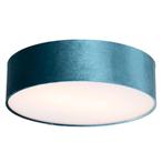 Moderne plafondlamp blauw 40 cm met gouden binnenkant - Drum, Nieuw, Overige materialen, Modern