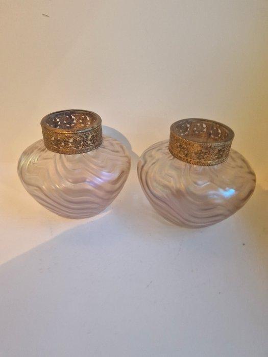 Kralik - Vaas (2) - Verguld messing, Antiek en Kunst, Antiek | Glas en Kristal