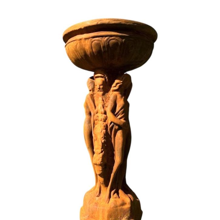 Beeld en tuinvaas Drie Vrouwen met schaal - 85 cm, Tuin en Terras, Tuinvazen, Ophalen of Verzenden