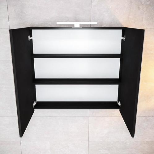 Spiegelkast Boss & Wessing Cube 80x70x16 cm Mat Zwart Urban, Huis en Inrichting, Woonaccessoires | Spiegels, Ophalen of Verzenden