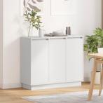 vidaXL Dressoir met LED - Wit, 90x32x75 cm, van engineered, Huis en Inrichting, Minder dan 45 cm, Verzenden, Nieuw, 70 cm of meer